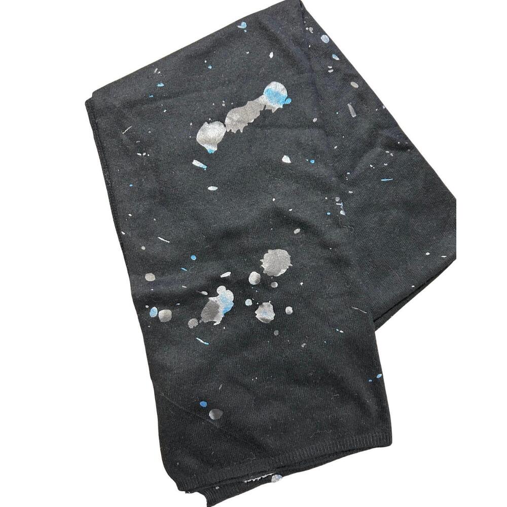 NEW BRODIE CASHMERE rainbow foil evie scarf in black